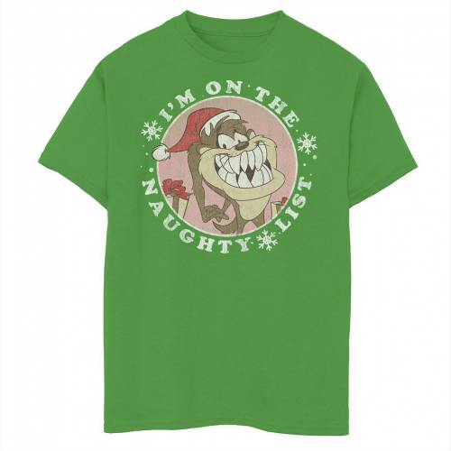 楽天1位 楽天市場 Licensed Character キャラクター クリスマス グラフィック Tシャツ I M Licensed Character Looney Tunes Christmas Taz On The Naughty List Graphic Tee Kelly キッズ ベビー マタニティ トップス Tシャツ スニケス 新作モデル Www