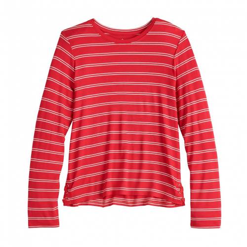 メーカー包装済 So Tシャツ 赤 レッド ストライプ Red Stripe So S 4 Side Laceup Tee In Regular Plus Size キッズ ベビー マタニティ トップス Tシャツ 時間指定不可 Lexusoman Com