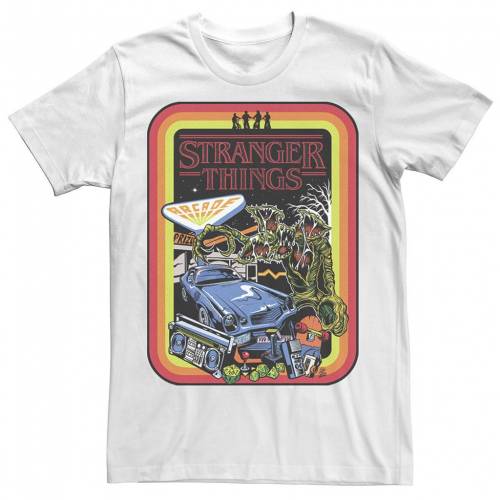 爆買い Tシャツ カットソー Licensed カットソー Tシャツ トップス メンズファッション White Tee Poster Retro Day Things Stranger Character Licensed ホワイト 白色 Tシャツ キャラクター Character Www Dgb Gov Bf