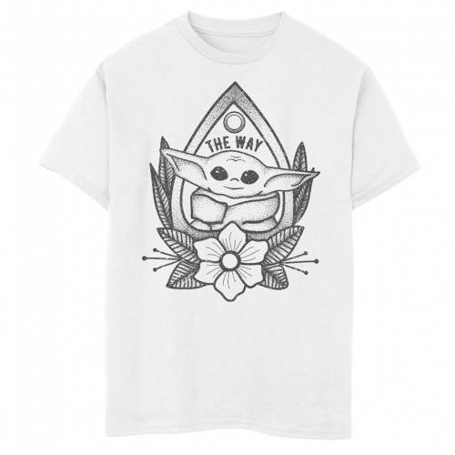 新品即決 Licensed Character キャラクター アート グラフィック Tシャツ 白色 ホワイト スターウォーズ Licensed Character The Child Aka Yoda Line Art Floral Graphic Tee White キッズ ベビー マタニティ トップw 売れ筋 Cnoa Ci
