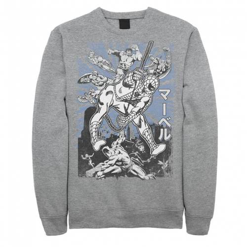 正規 フリース Marvel ヘザー トレーナー スウェット トップス メンズファッション Athletic Fleece Shot Group Kanji Avengers Marvel Heather Kkoh111 Blog Myproguide Com