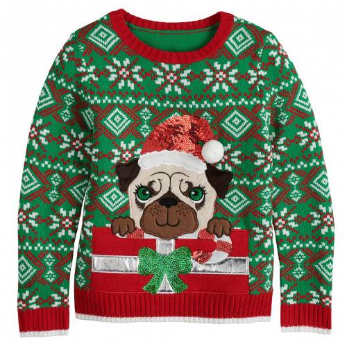 21最新作 ニット セーター Sweater Present Christmas Pug Santa Time Our Green It S グリーン 緑 トレーナー クリスマス タイム Time Our It S キッズ トップス マタニティ ベビー