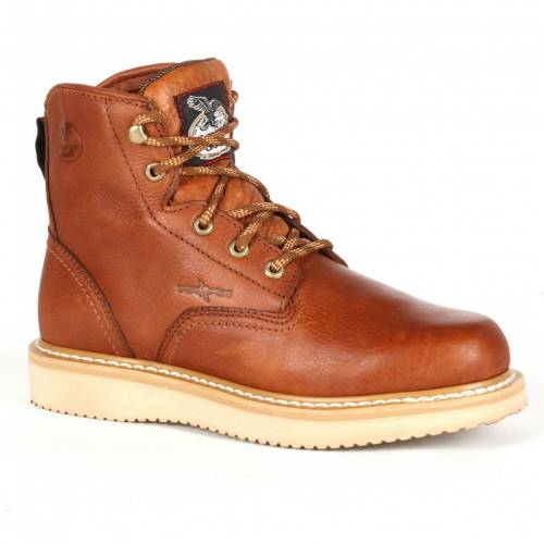 ジョージアブーツ ジョージア ブーツ ウェッジ ゴールド 6IN. ワークブーツS 【 GEORGIA BOOTS 6-IN. WEDGE WORK BOOTS / BARRACUDA GOLD 】 メンズ|スニケス
