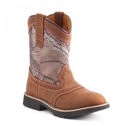 レアル 家鴨柄 なめし革 ウェスタン ブーツ サクラ色 S\u0027 【 ITASCA REAL TREE CAMO LEATHER WESTERN BOOTS / CAMO PINK 】 キッズ もの言う花 マタニティ