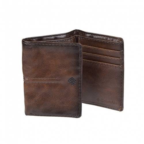 Columbia ブラウン Columbia コロンビア Trifold Columbia Wallet Brown Columbia 茶色 メンズ財布 財布 Rfidblocking バッグ 財布 ケース スニケスファッションブランド カジュアル ファッション アクセサリー