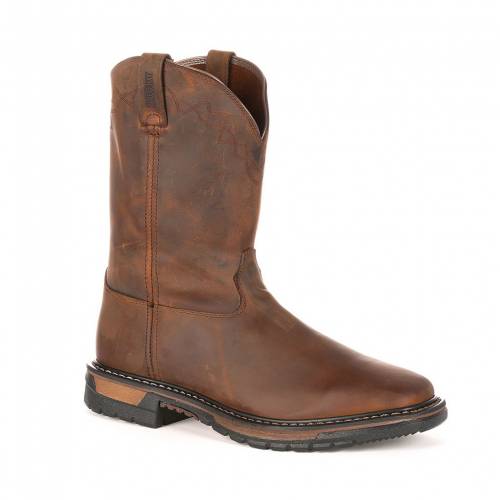 素敵な ブーツ メンズ Brown Dark Steeltoe Ride Original Rocky ワークブーツs ブラウン 茶色 ブーツ Rocky ロッキー Kkoh111 Qbdworks Com