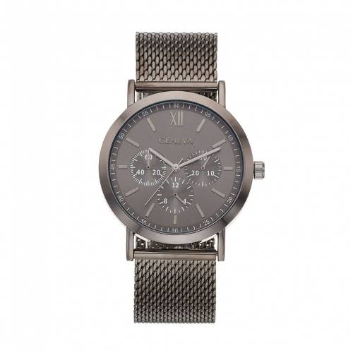 ウォッチ 時計 灰色 グレー グレイ 【 GENEVA MESH WATCH - KH8048GU / GRAY 】 腕時計 メンズ腕時計 ※入荷時に電池が切れの場合もありますので予めご了承ください。