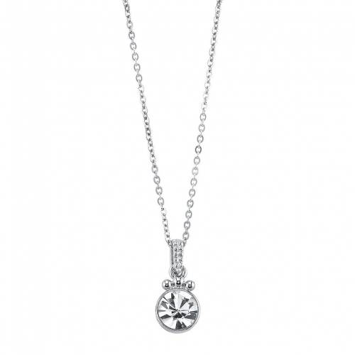 ネックレス 銀色 シルバー 【 1928 CRYSTAL ROUND PENDANT NECKLACE / SILVER TONE 】 ジュエリー アクセサリー レディースジュエリー ペンダント｜スニケス