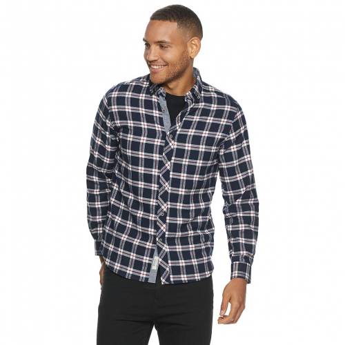 手数料安い ヘリテイジ Heritage ボタンダウン 紺色 ネイビー Heritage Modernfit Plaid Flannel Buttondown Shirt Navy メンズファッション トップス 最適な材料 Metacorpuspilates Com Br
