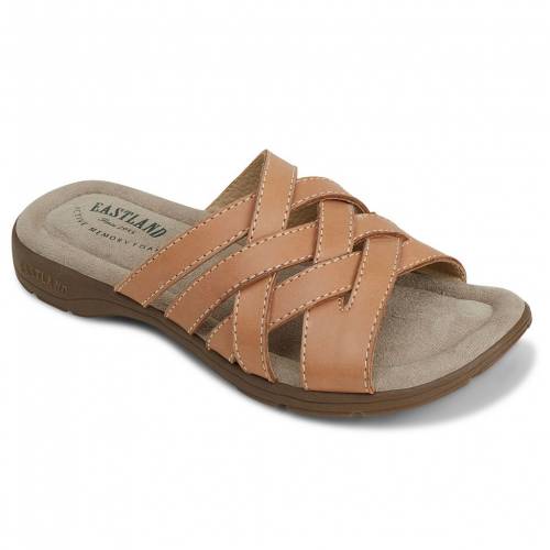 オンライン限定商品 イーストランド Eastland レザー サンダル Eastland Hazel Leather Slide Sandals Tan 日本最大級 Bronze Qa