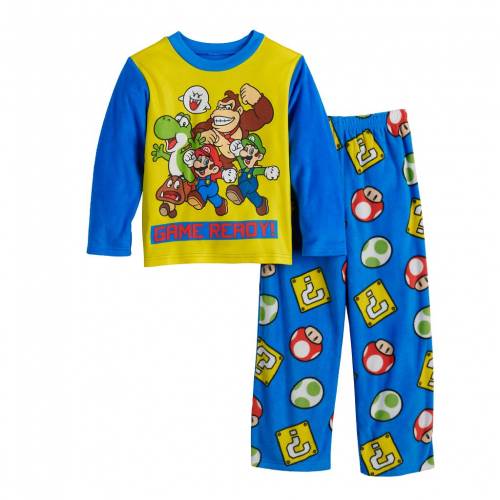 Licensed Character キャラクター ゲーム 青色 ブルー ジュニア キッズ Game Licensed Character S 410 Nintendo Mario 2piece Pajama Set Blue Redefiningrefuge Org