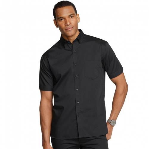 代引不可 ヴァンヒューゼン Van Heusen ボタンダウン 黒色 ブラック Van Heusen Never Tuck Slimfit Poplin Chambray Buttondown Shirt Black メンズファッション トップス スニケス 再再販 Maaneno Com