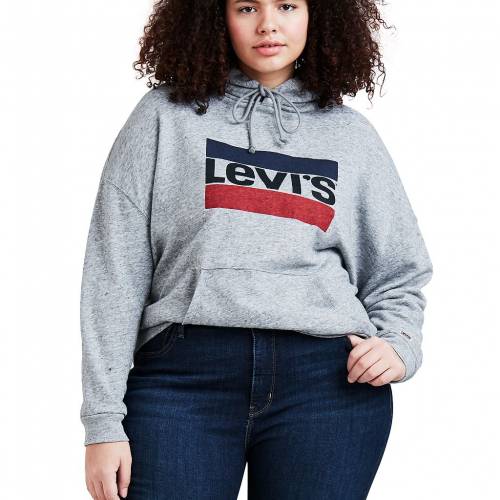 生まれのブランドで スウェット トレーナー レディースファッション Smokestack Logo Size Plus Levi S トレーナー スウェットシャツ フード付 ロゴ Levi S リーバイス トップス トレーナー スウェット