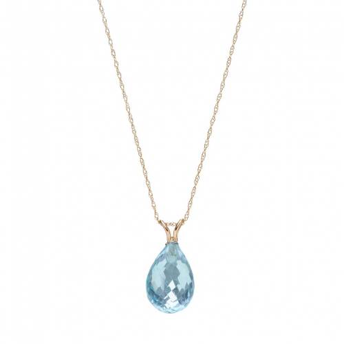 ゴールド 青色 ブルー ネックレス 【 UNBRANDED 14K GOLD BLUE TOPAZ BRIOLETTE PENDANT NECKLACE / 】 ジュエリー アクセサリー レディースジュエリー ペンダント