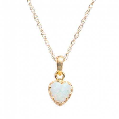 ゴールド 銀色 シルバー 白色 ホワイト 【 DESIGNS BY GIOELLI 14K GOLD OVER SILVER LAB-CREATED OPAL HEART CROWN PENDANT / WHITE 】 ジュエリー アクセサリー レディースジュエリー ネックレス ペンダント｜スニケス
