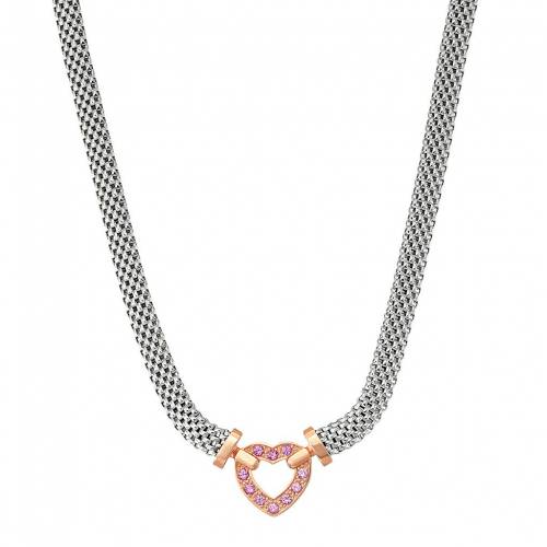 銀色 シルバー ピンク ネックレス 【 UNBRANDED TWO TONE STERLING SILVER LAB-CREATED PINK SAPPHIRE HEART NECKLACE / TWO TONE 】 ジュエリー アクセサリー レディースジュエリー ペンダント