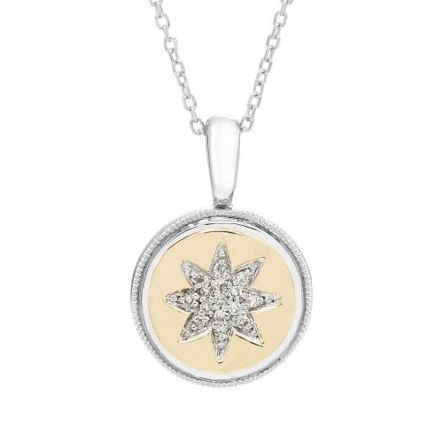 ゴールド 銀色 シルバー ダイヤモンド ネックレス IT'S 【 IT'S PERSONAL 14K GOLD OVER STERLING SILVER DIAMOND ACCENT STARBURST PENDANT NECKLACE / 】 ジュエリー アクセサリー レディースジュエリー ペンダント｜スニケス