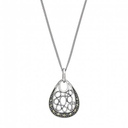銀色 シルバー ネックレス 灰色 グレー ?STERLING 【 TORI HILL SILVER MARCASITE TEARDROP PENDANT NECKLACE / GREY 】 ジュエリー アクセサリー レディースジュエリー ペンダント 26,270円