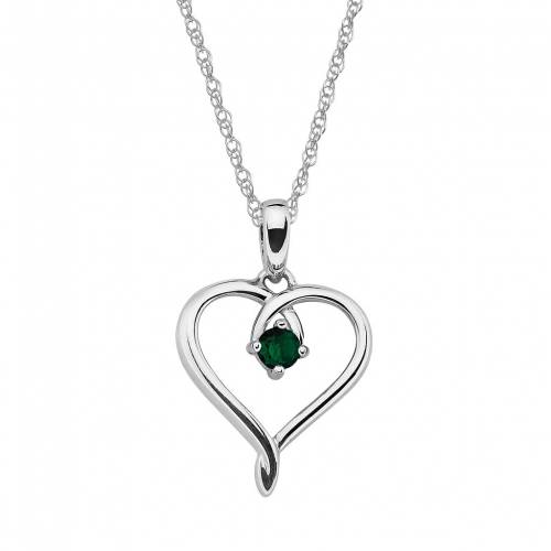 ボストン 銀色 シルバー 緑 グリーン 【 BOSTON BAY DIAMONDS STERLING SILVER LAB-CREATED EMERALD OPENWORK HEART PENDANT / GREEN 】 ジュエリー アクセサリー レディースジュエリー ネックレス ペンダント｜スニケス