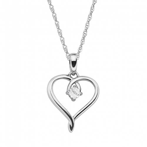 ボストン 銀色 シルバー 白色 ホワイト 【 BOSTON BAY DIAMONDS STERLING SILVER LAB-CREATED WHITE SAPPHIRE OPENWORK HEART PENDANT / 】 ジュエリー アクセサリー レディースジュエリー ネックレス ペンダント