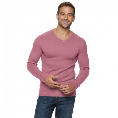 楽天ランキング1位 Xray Vネック トレーナー Xray Fitted Vneck Sweater Dusty Mauve メンズファッション トップス ニット セーター 超目玉 Skylines Ae