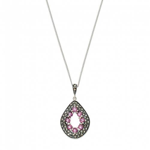 銀色 シルバー ネックレス ?STERLING & 【 TORI HILL SILVER CUBIC ZIRCONIA MARCASITE TEARDROP PENDANT NECKLACE / MULTI NONE 】 ジュエリー アクセサリー レディースジュエリー ペンダント｜スニケス