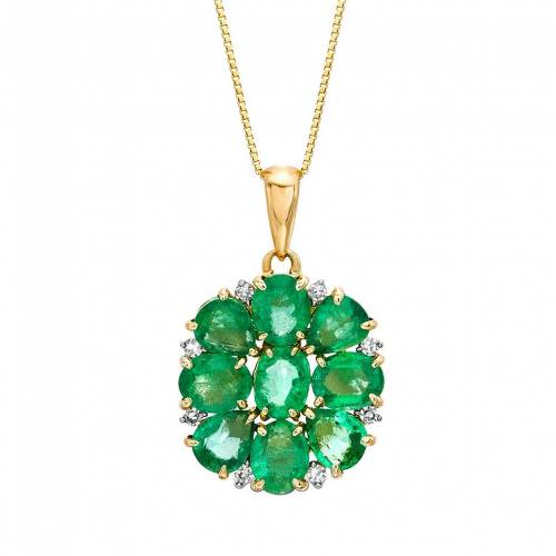 ゴールド ダイヤモンド ネックレス & 【 GEMMINDED 10K GOLD EMERALD DIAMOND ACCENT PENDANT NECKLACE / 10K GOLD 】 ジュエリー アクセサリー レディースジュエリー ペンダント|スニケス