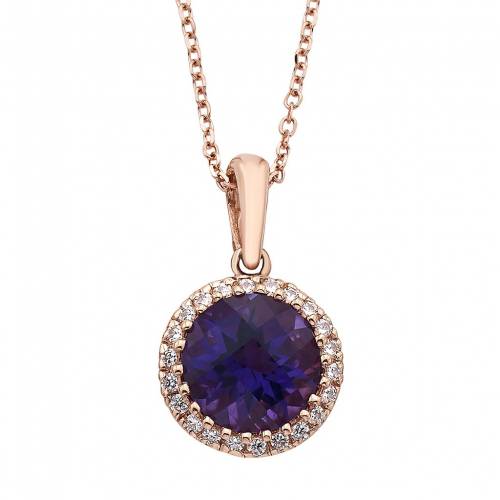 ローズ ゴールド ネックレス T.W. 【 UNBRANDED 10K ROSE GOLD 1/8 CARAT AMETHYST PENDANT NECKLACE / 】 ジュエリー アクセサリー レディースジュエリー ペンダント