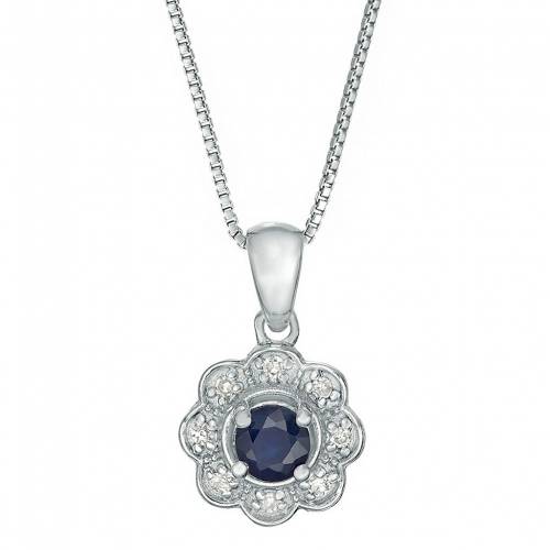 銀色 シルバー ダイヤモンド ネックレス & 【 GEMMINDED STERLING SILVER SAPPHIRE DIAMOND ACCENT PENDANT NECKLACE / 】 ジュエリー アクセサリー レディースジュエリー ペンダント|スニケス