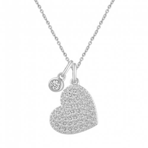 オーラ 銀色 シルバー ダイヤモンド ネックレス T.W. 【 ROYAL AURA STERLING SILVER 1/3 CARAT DIAMOND HEART PENDANT NECKLACE / STERLING SILVER 】 ジュエリー アクセサリー レディースジュエリー ペンダント