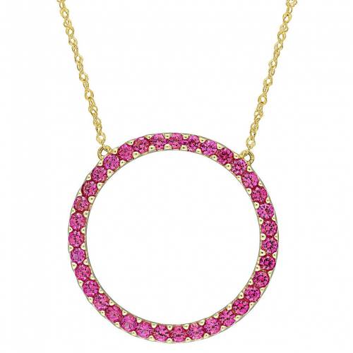 ゴールド ネックレス 【 STELLA GRACE 10K GOLD LAB-CREATED RUBY CIRCLE PENDANT NECKLACE / 10K GOLD 】 ジュエリー アクセサリー レディースジュエリー ペンダント