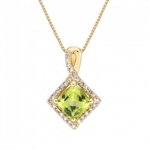 ゴールド ダイヤモンド ネックレス T.W. & 【 GEMMINDED 10K GOLD 1/6 CARAT DIAMOND PERIDOT PENDANT NECKLACE / 10K GOLD 】 ジュエリー アクセサリー レディースジュエリー ペンダント