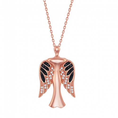 銀色 シルバー ネックレス 【 UNBRANDED STERLING SILVER CUBIC ZIRCONIA ANGEL WING NECKLACE / 】 ジュエリー アクセサリー レディースジュエリー ペンダント