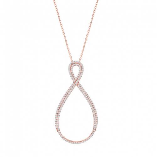 銀色 シルバー ネックレス 【 UNBRANDED STERLING SILVER CUBIC ZIRCONIA INFINITY NECKLACE / 】 ジュエリー アクセサリー レディースジュエリー ペンダント 28,600円