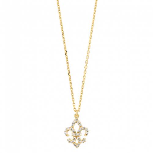 公式の Unbranded 銀色 シルバー ネックレス ゴールド Silver Unbranded Sterling Cubic Zirconia Fleur De Lis Pendant Necklace 18k Gold Over ジュエリー アクセサリー レディースジュエリー ネックレス 最新人気 Waneptogo Org