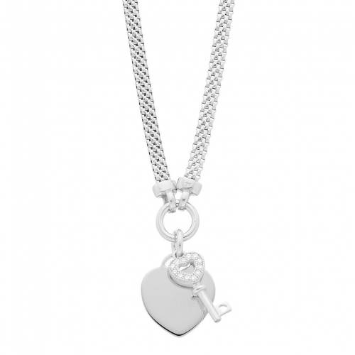 銀色 シルバー ネックレス 【 UNBRANDED STERLING SILVER HEART CHARMS MESH NECKLACE / 】 ジュエリー アクセサリー レディースジュエリー ペンダント