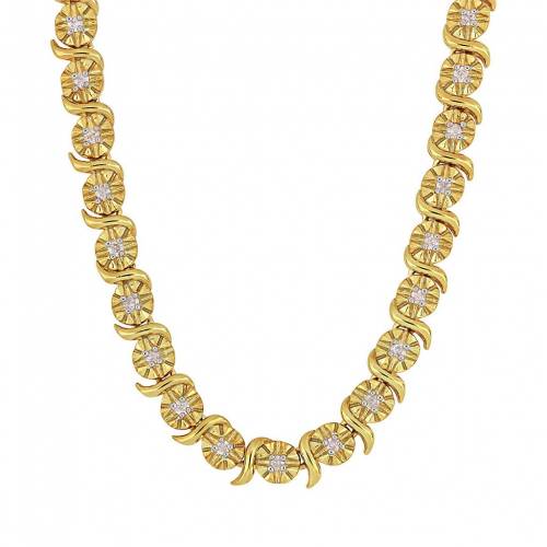ゴールド 銀色 シルバー ダイヤモンド ネックレス T.W. 【 STELLA GRACE 18K GOLD OVER SILVER 1/2 CARAT DIAMOND FASHION NECKLACE / GOLD TONE 】 ジュエリー アクセサリー レディースジュエリー ペンダント