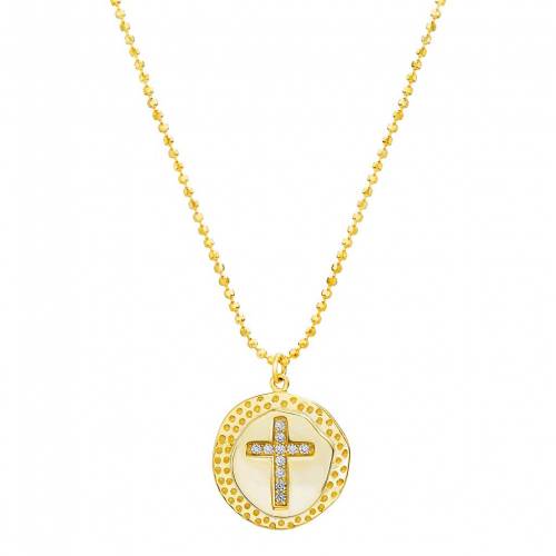 ネックレス ゴールド 【 PAIGE HARPER CUBIC ZIRCONIA CROSS DISC PENDANT NECKLACE / GOLD TONE 】 ジュエリー アクセサリー レディースジュエリー ペンダント|スニケス