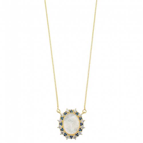 ゴールド 銀色 シルバー パール ネックレス & 【 UNBRANDED 18K GOLD OVER SILVER MOTHER OF PEARL CUBIC ZIRCONIA JESUS CAMEO NECKLACE / GOLD TONE 】 ジュエリー アクセサリー レディースジュエリー ペンダント