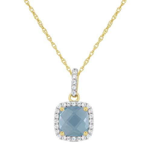 黄色 イエロー ゴールド ネックレス 【 CELEBRATION GEMS 10K YELLOW GOLD 7MM CUSHION GEMSTONE PENDANT NECKLACE / 】 ジュエリー アクセサリー レディースジュエリー ペンダント|スニケス
