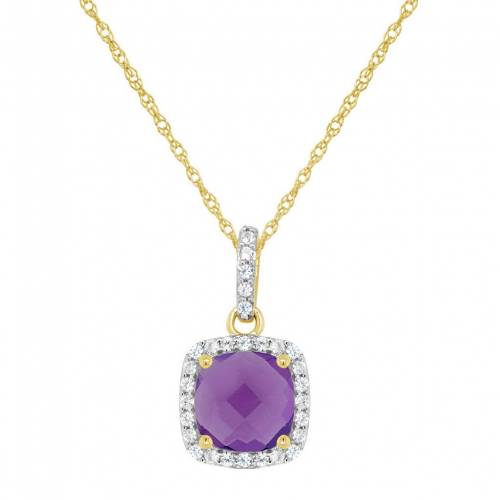 黄色 イエロー ゴールド ネックレス 【 CELEBRATION GEMS 10K YELLOW GOLD 7MM CUSHION PENDANT NECKLACE / 】 ジュエリー アクセサリー レディースジュエリー ペンダント