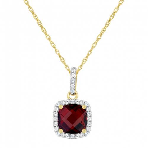 黄色 イエロー ゴールド ネックレス 【 CELEBRATION GEMS 10K YELLOW GOLD 7MM CUSHION PENDANT NECKLACE / 】 ジュエリー アクセサリー レディースジュエリー ペンダント