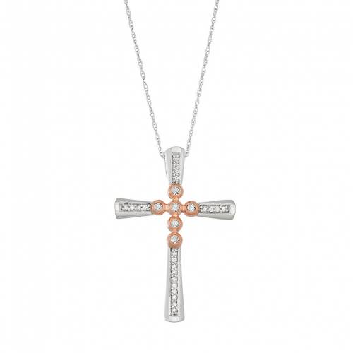 白色 ホワイト ゴールド ダイヤモンド T.W. 【 UNBRANDED TWO TONE 10K WHITE GOLD 1/6 CARAT DIAMOND CROSS PENDANT / TWO TONE 】 ジュエリー アクセサリー レディースジュエリー ネックレス ペンダント 74,140円