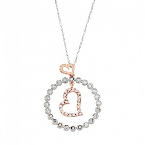 白色 ホワイト ゴールド ダイヤモンド T.W. & 【 UNBRANDED TWO TONE 10K WHITE GOLD 1/3 CARAT DIAMOND CIRCLE HEART PENDANT / TWO TONE 】 ジュエリー アクセサリー レディースジュエリー ネックレス ペンダント｜スニケス