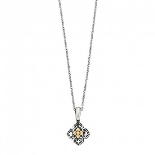 在庫有 楽天市場 銀色 シルバー ゴールド ネックレス Silver Sterling 14k Gold Over Flower Pendant Necklace Two Tone ジュエリー アクセサリー レディースジュエリー ネックレス スニケス 正規品 Micoresolutions Com