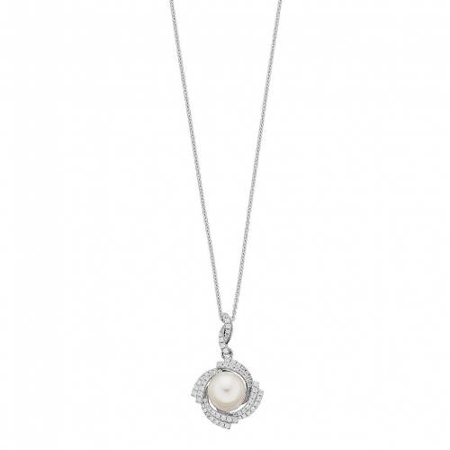 銀色 シルバー パール & 【 UNBRANDED STERLING SILVER FRESHWATER CULTURED PEARL CUBIC ZIRCONIA PENDANT / 】 ジュエリー アクセサリー レディースジュエリー ネックレス ペンダント|スニケス