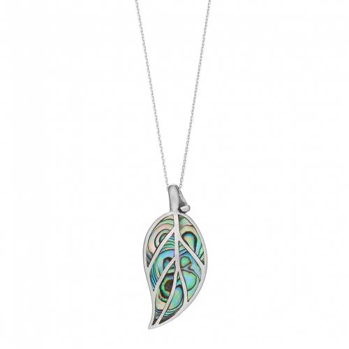 銀色 シルバー ネックレス 【 LOVEMARK STERLING SILVER ABALONE LEAF PENDANT NECKLACE / 】 ジュエリー アクセサリー レディースジュエリー ペンダント｜スニケス