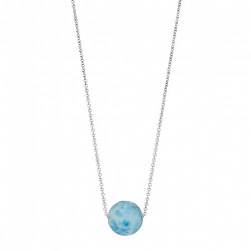 銀色 シルバー ネックレス 【 UNBRANDED STERLING SILVER LARIMAR BEAD PENDANT NECKLACE / 】 ジュエリー アクセサリー レディースジュエリー ペンダント