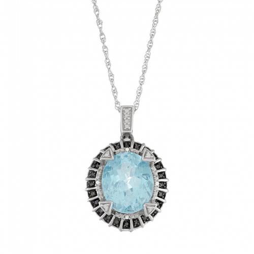 銀色 シルバー スカイ 青色 ブルー ダイヤモンド ネックレス & 【 JEWELEXCESS STERLING SILVER SKY BLUE TOPAZ DIAMOND ACCENT OVAL PENDANT NECKLACE / 】 ジュエリー アクセサリー レディースジュエリー ペンダント
