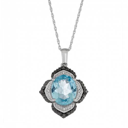 銀色 シルバー スカイ 青色 ブルー ダイヤモンド ネックレス & 【 JEWELEXCESS STERLING SILVER SKY BLUE TOPAZ DIAMOND ACCENT FLOWER PENDANT NECKLACE / 】 ジュエリー アクセサリー レディースジュエリー ペンダン